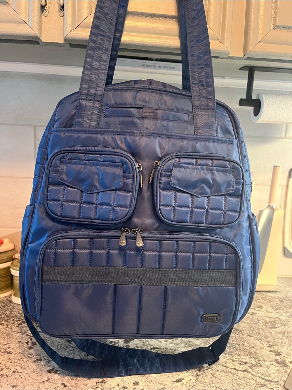Lug Puddle Jumper Overnight Backpack/Convertible Tote Bag Carry On Ocean Blue